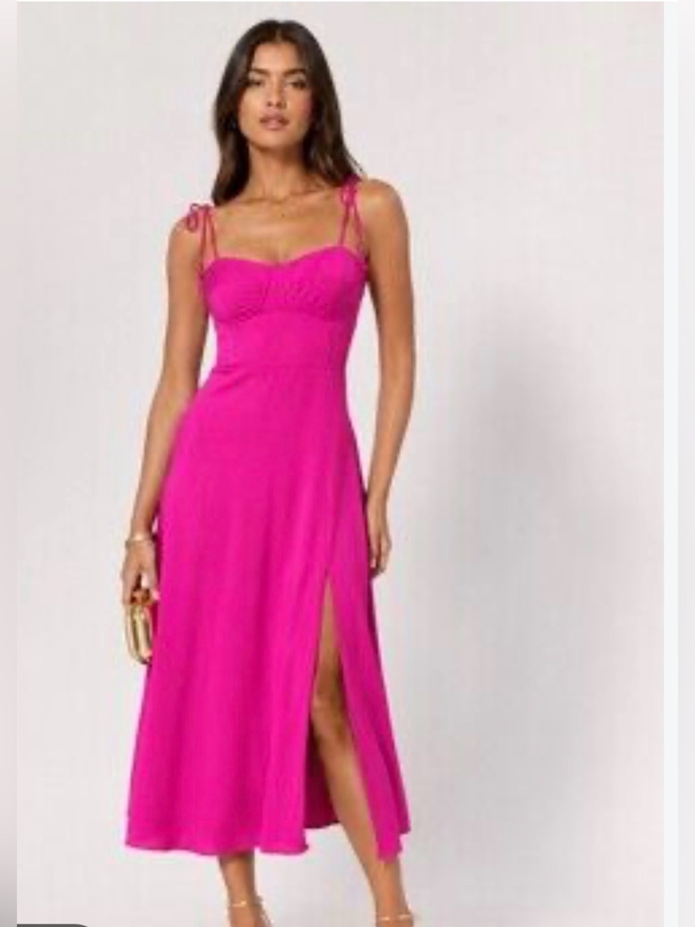 Bardot Hot Pink Bustier Corset Tie Strap Midi Dress Size 8